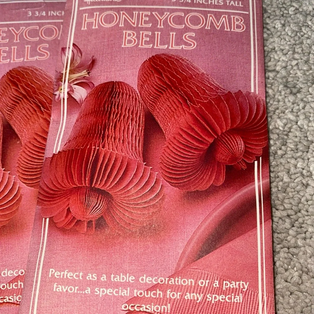 Vintage 1984‎ Hallmark Honeycomb Bells Wedding Baby Showers Pink Lot